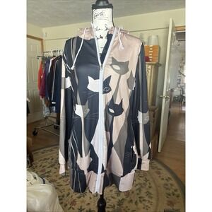 Unbranded Long Zipper Polyester Hoodie With Pockets Atomic Kitty XL